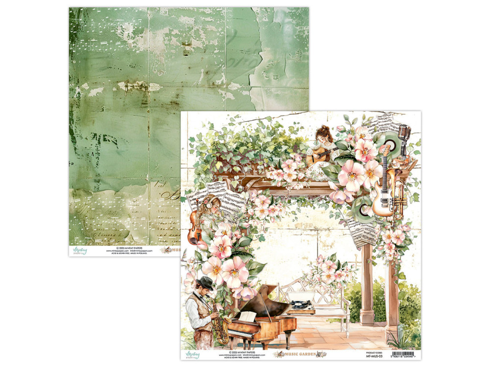 Papier do scrapbookingu 30,5 x 30,5 cm - Mintay - Music Garden 03