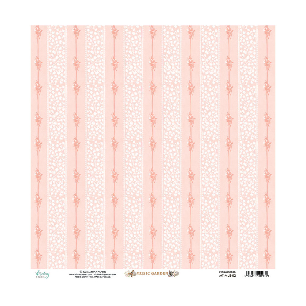 Scrapbooking paper 30,5 x 30,5 cm - Mintay - Music Garden 02