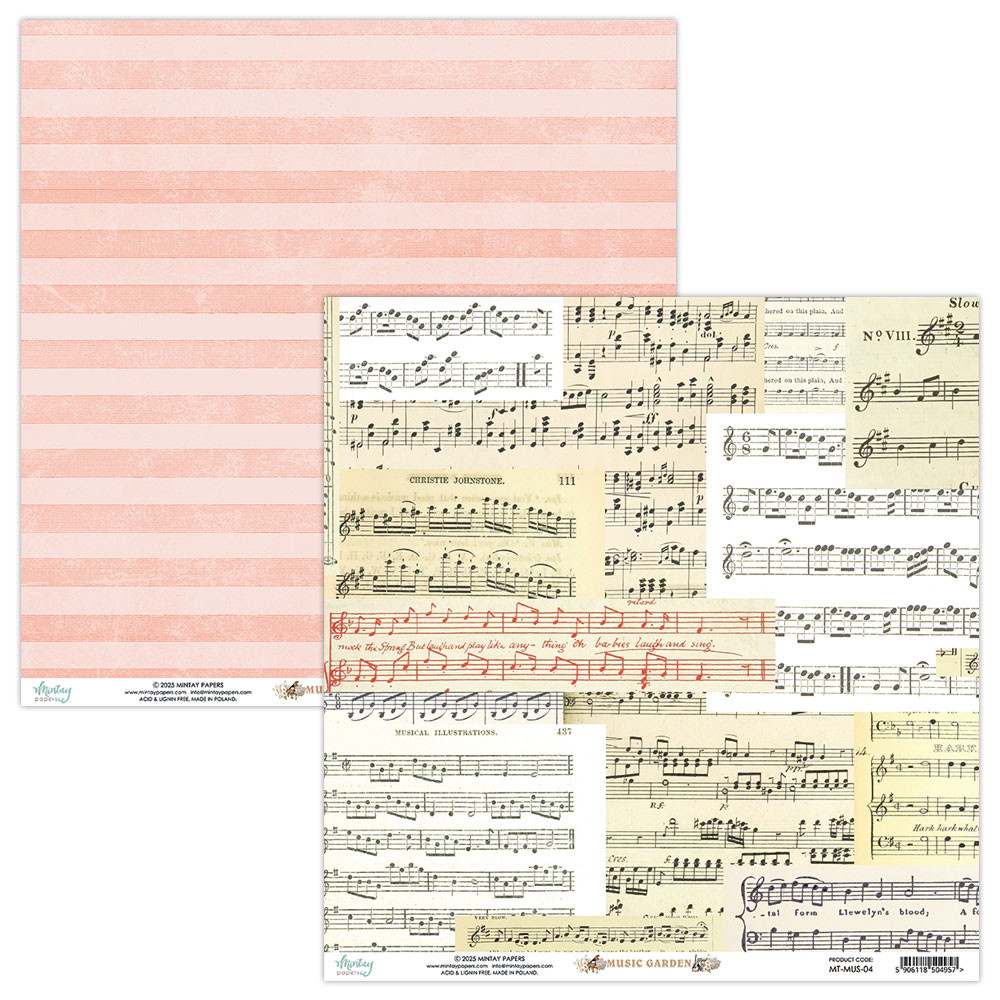 Set of scrapbooking papers 30,5 x 30,5 cm - Mintay - Music Garden