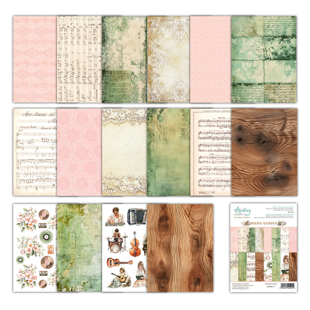 Zeszyt uzupełniający z papierami do scrapbookingu - Mintay - Music Garden
