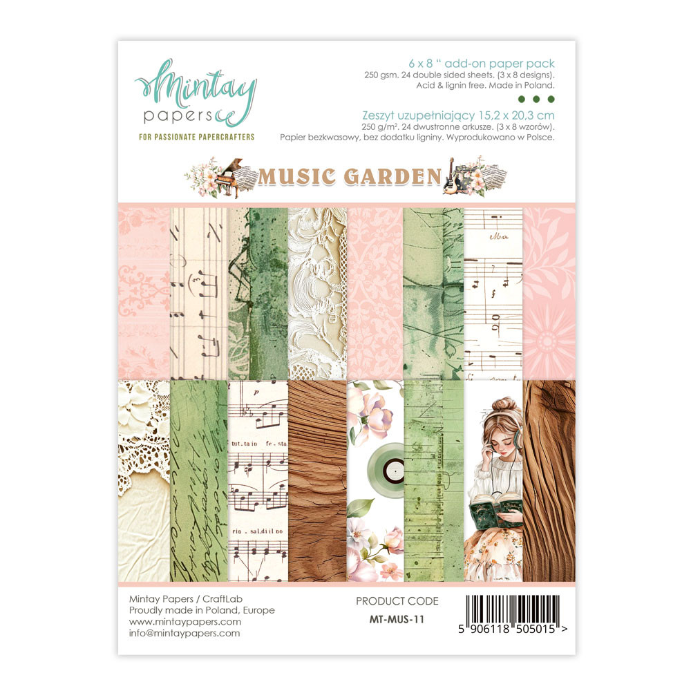 Zeszyt uzupełniający z papierami do scrapbookingu - Mintay - Music Garden