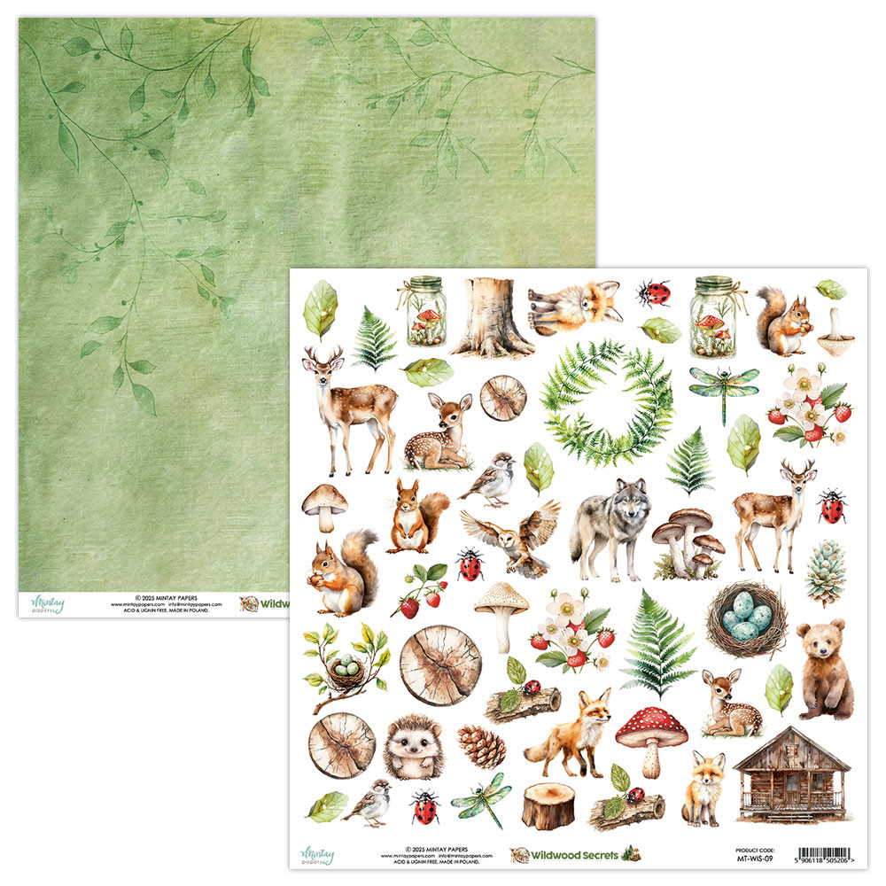Elements for cutting 30,5 x 30,5 cm - Mintay - Wildwood Secrets