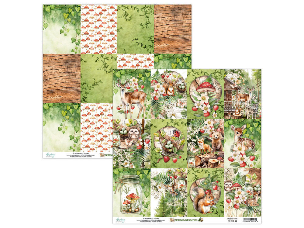 Scrapbooking paper 30,5 x 30,5 cm - Mintay - Wildwood Secrets 06