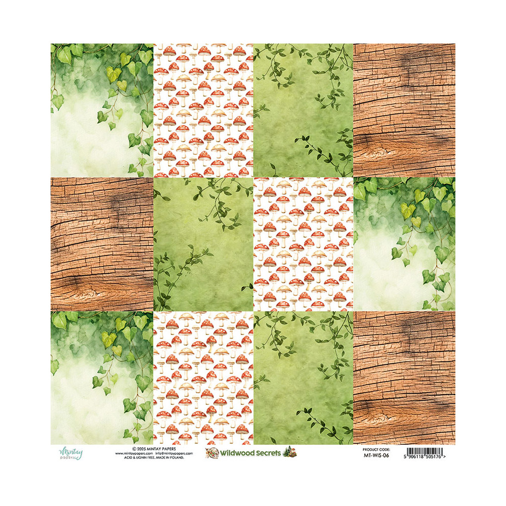 Scrapbooking paper 30,5 x 30,5 cm - Mintay - Wildwood Secrets 06