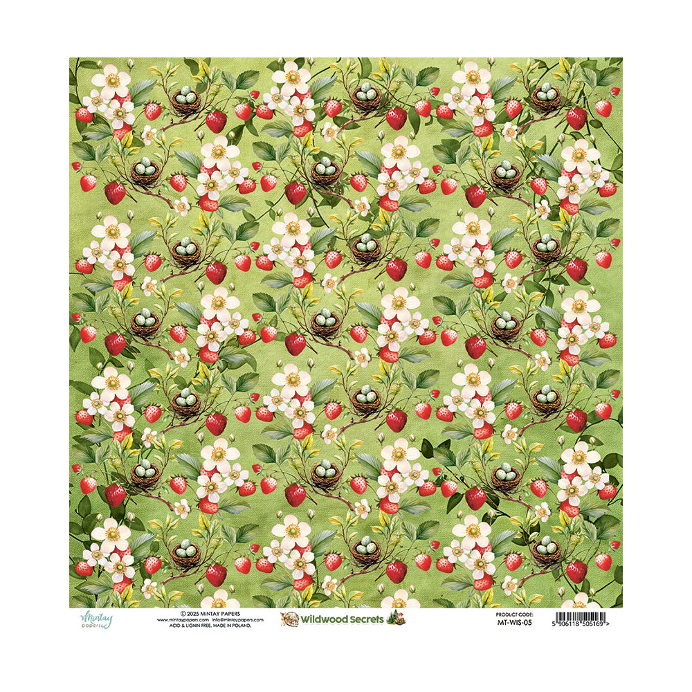 Scrapbooking paper 30,5 x 30,5 cm - Mintay - Wildwood Secrets 05