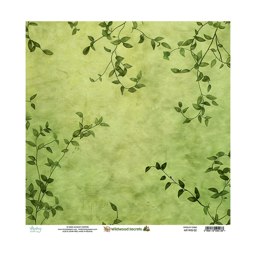 Scrapbooking paper 30,5 x 30,5 cm - Mintay - Wildwood Secrets 02