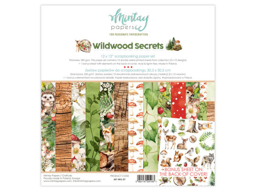 Zestaw papierów do scrapbookingu 30,5 x 30,5 cm - Mintay - Wildwood Secrets