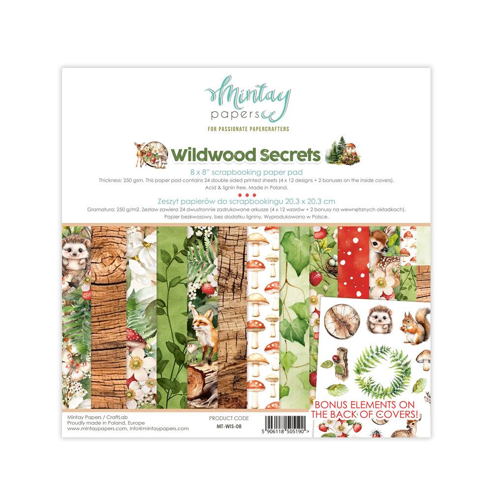 Zestaw papierów do scrapbookingu 15,2 x 15,2 cm - Mintay - Wildwood Secrets