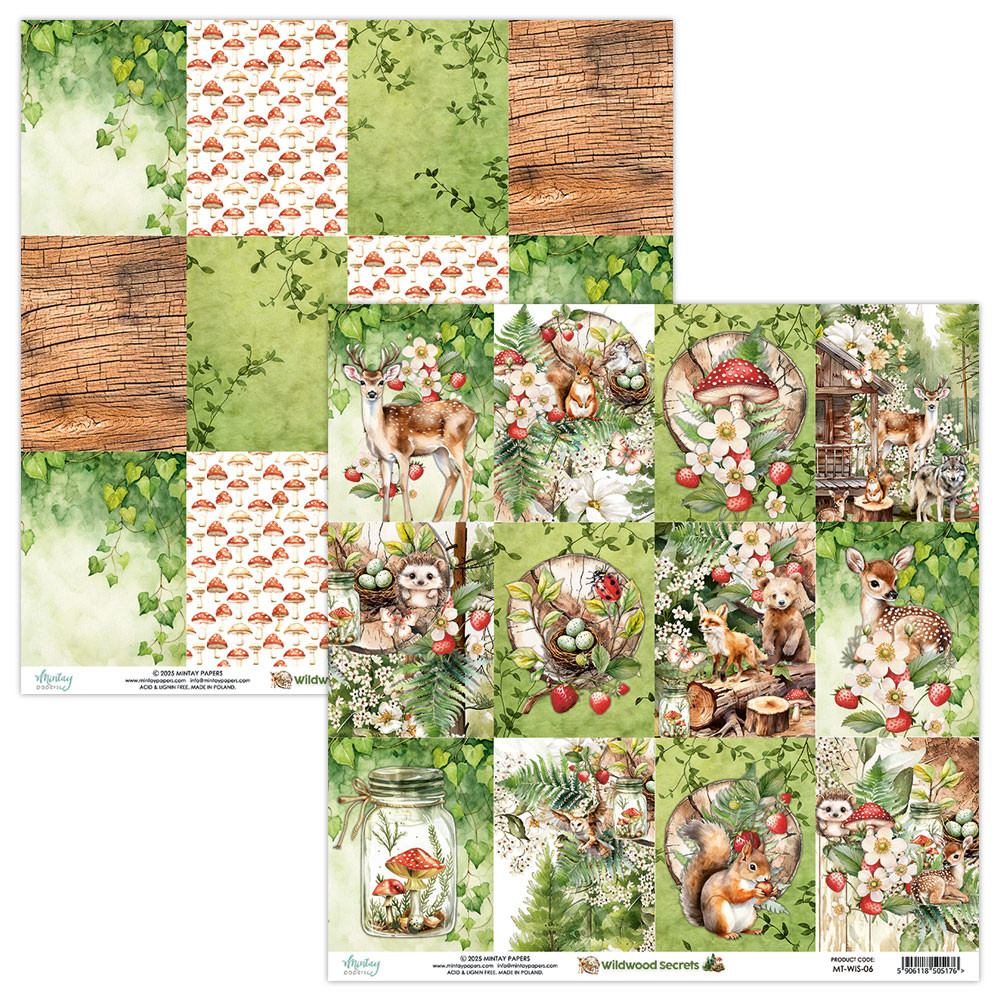 Zestaw papierów do scrapbookingu 15,2 x 15,2 cm - Mintay - Wildwood Secrets
