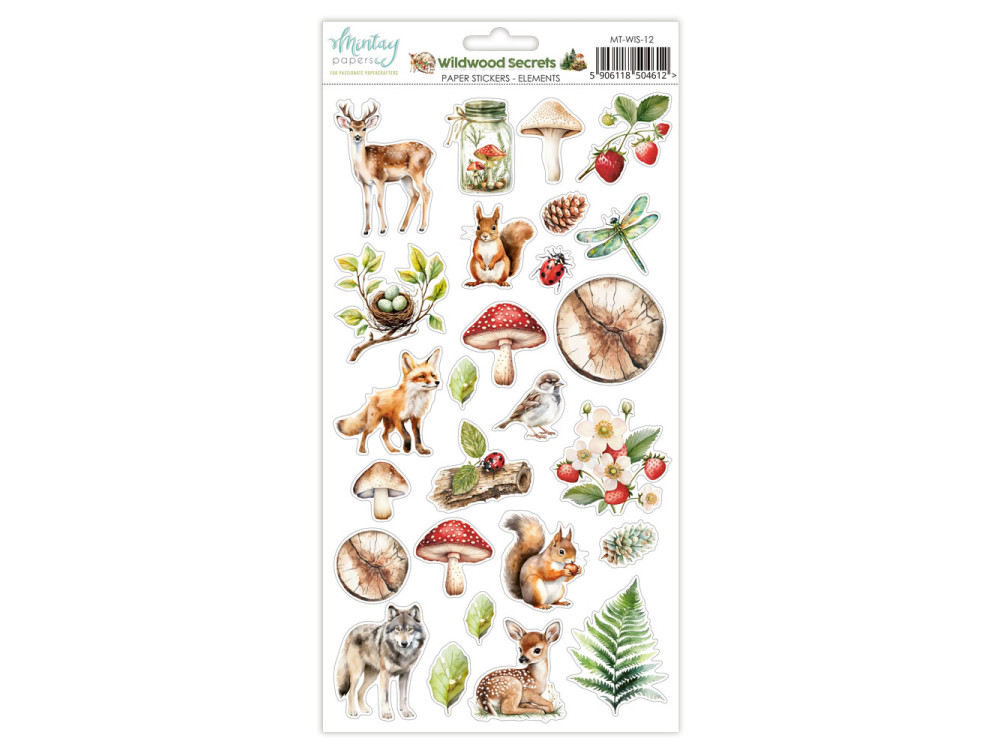 Zestaw naklejek papierowych 15,2 x 20,3 cm - Mintay - Wildwood Secrets