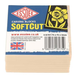 Płyty do linorytu SoftCut - Essdee - gumowe, 75 x 75 x 3 mm, 10 szt.