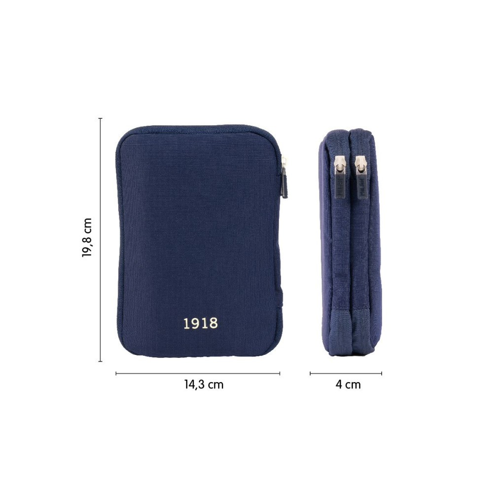 2-Level pencil case with supplies 430 - Milan - navy blue