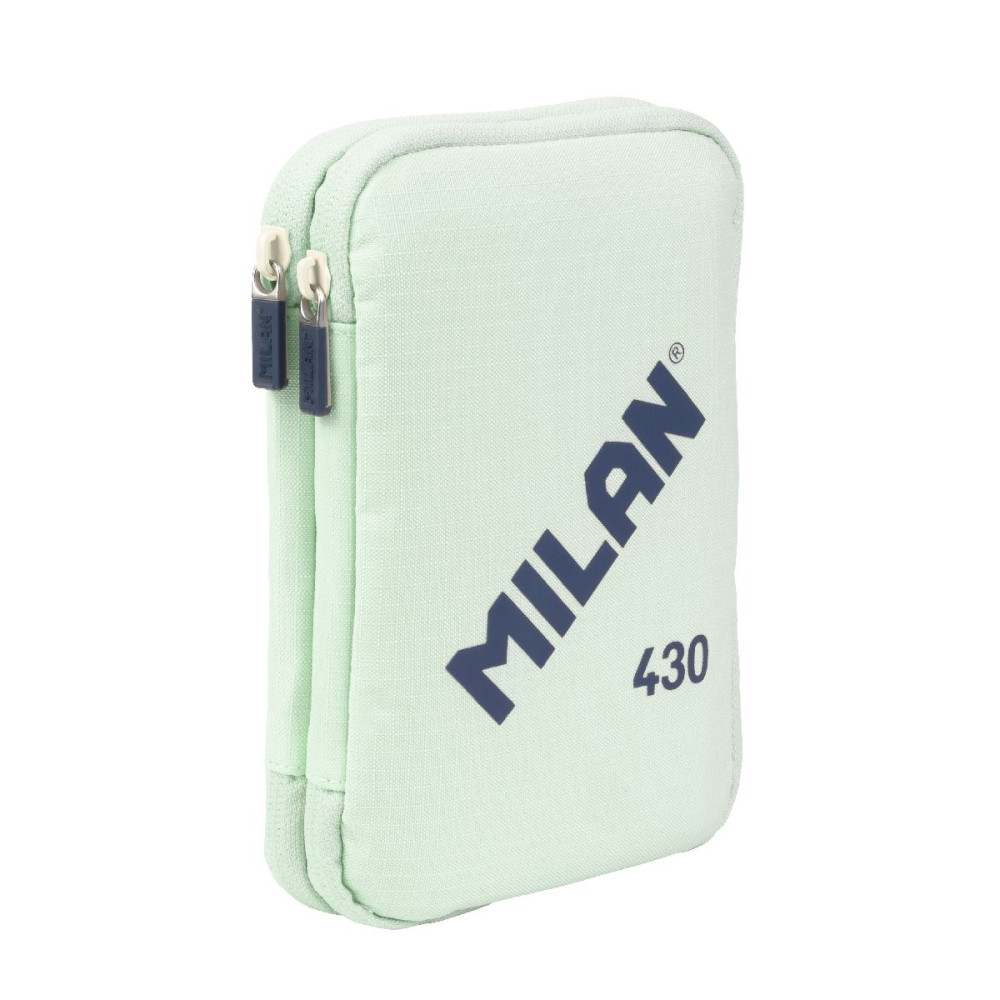 2-Level pencil case with supplies 430 - Milan - green