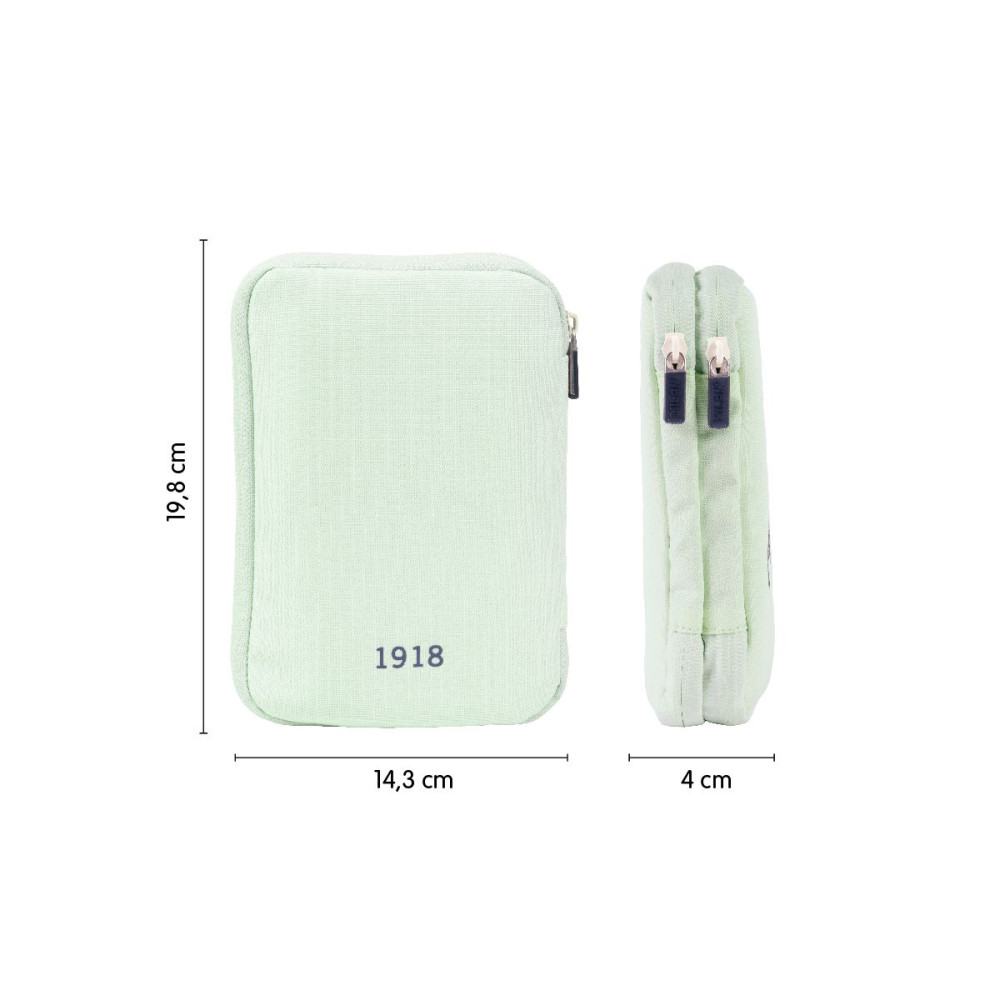 2-Level pencil case with supplies 430 - Milan - green