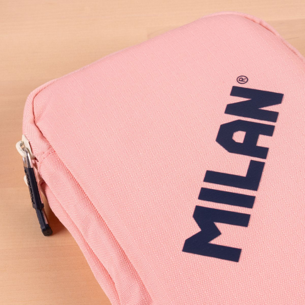 2-Level pencil case with supplies 430 - Milan - pink
