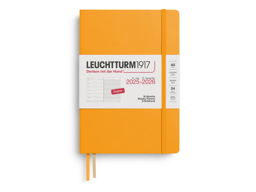 Weekly Planner & Notebook 2025/2026 A5 - Leuchtturm1917 - Rising Sun, hardcover