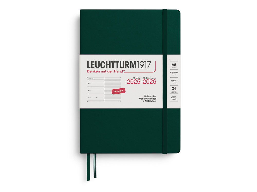 Weekly Planner & Notebook 2025/2026 A5 - Leuchtturm1917 - Forest Green, hardcover