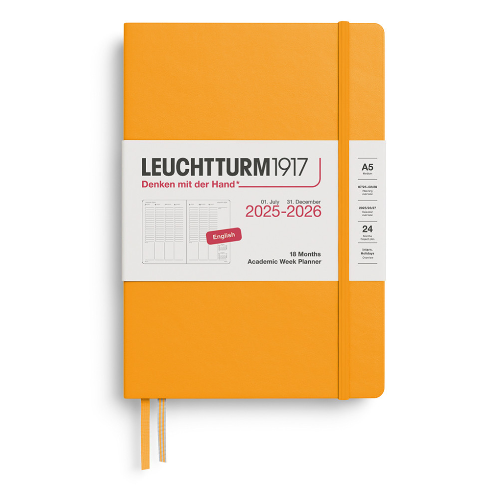 Academic Planner & Notebook 2025/2026 A5 - Leuchtturm1917 - Rising Sun, hardcover