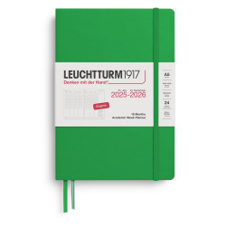 Academic Planner & Notebook 2025/2026 A5 - Leuchtturm1917 - Spring Leaf, hardcover