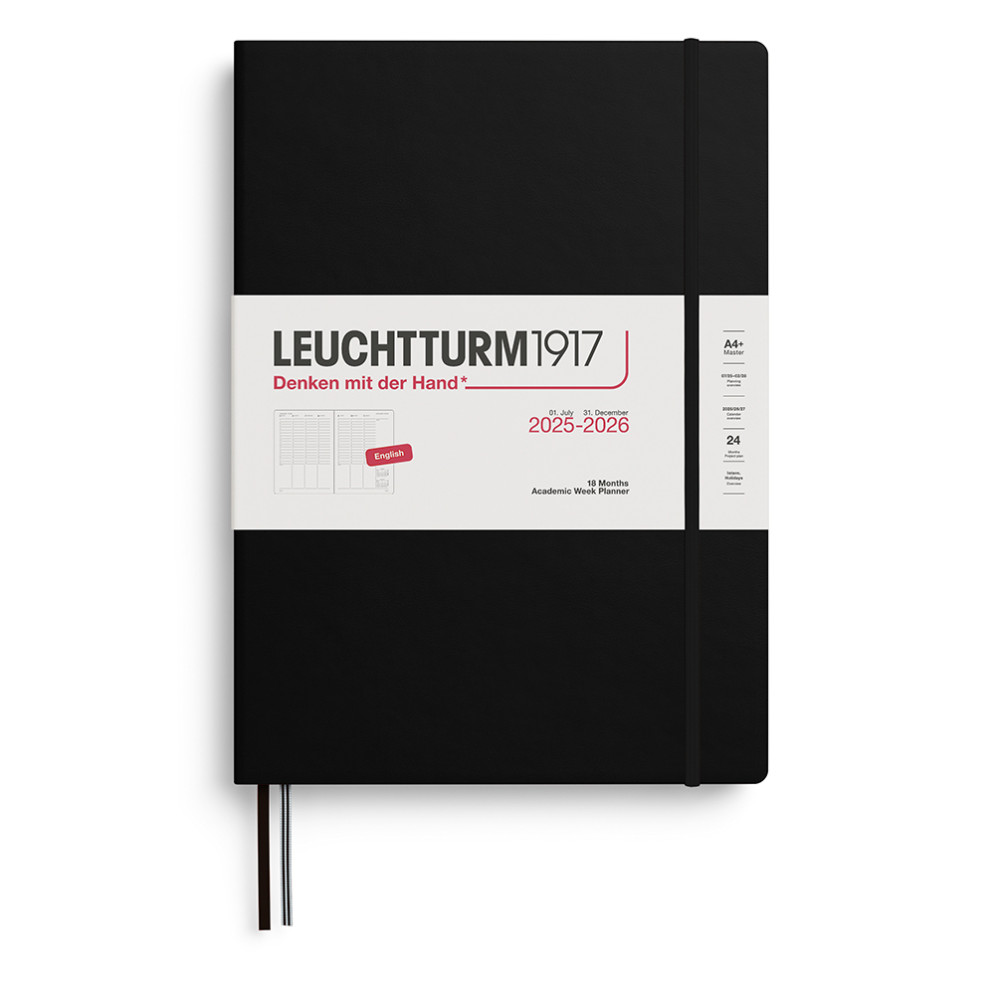 Academic Planner & Notebook 2025/2026 A4+ - Leuchtturm1917 - Black, hardcover