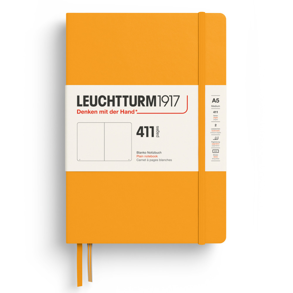 Plain Notebook 411 A5 - Leuchtturm1917 - Rising Sun, hardcover, 80g/m2