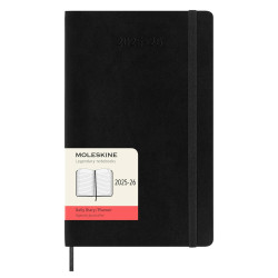 Kalendarz dzienny 2025/2026 L - Moleskine - Black, miękka okładka