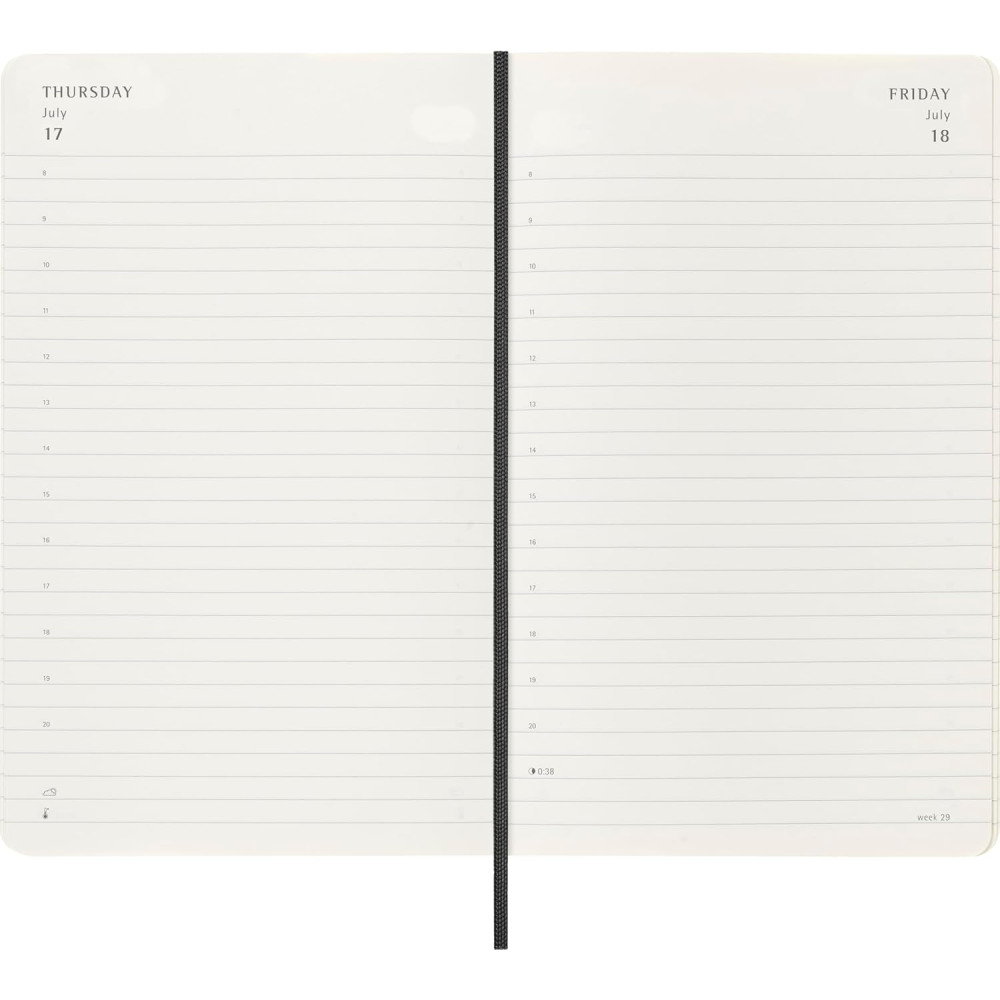 Kalendarz dzienny 2025/2026 L - Moleskine - Black, miękka okładka
