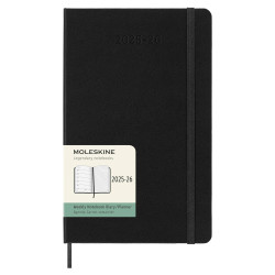 Kalendarz tygodniowy 2025/2026 L - Moleskine - Black, twarda okładka