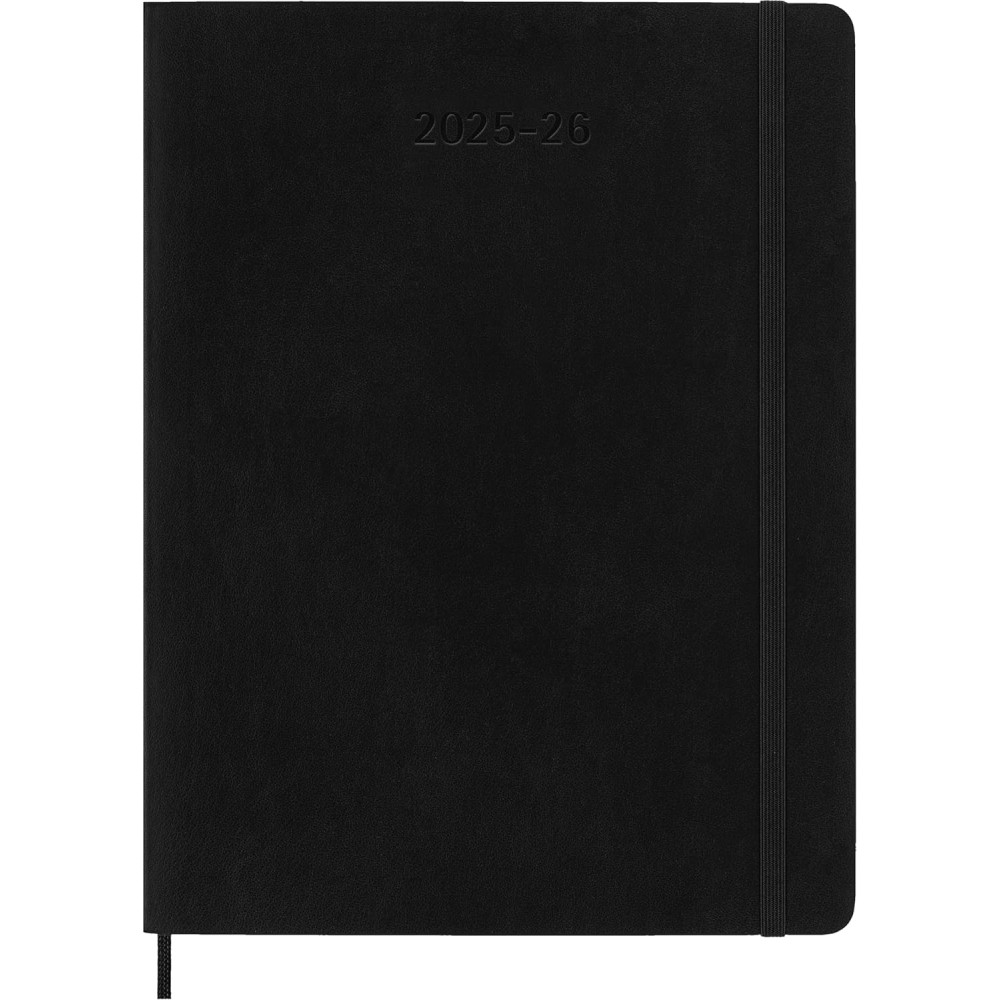 Kalendarz tygodniowy 2025/2026 XL - Moleskine - Black, miękka okładka