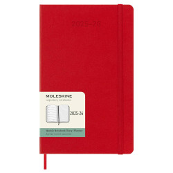 Kalendarz tygodniowy 2025/2026 L - Moleskine - Scarlet Red, twarda okładka