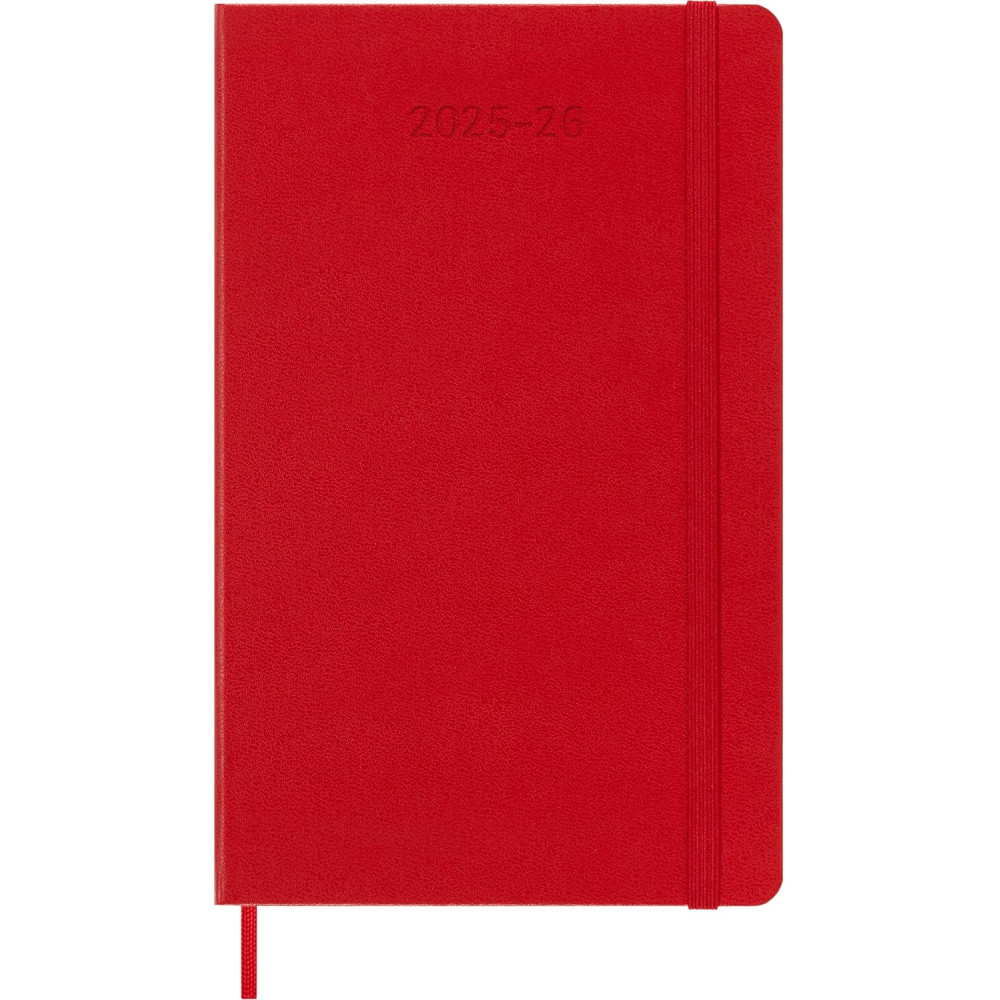 Kalendarz tygodniowy 2025/2026 L - Moleskine - Scarlet Red, twarda okładka