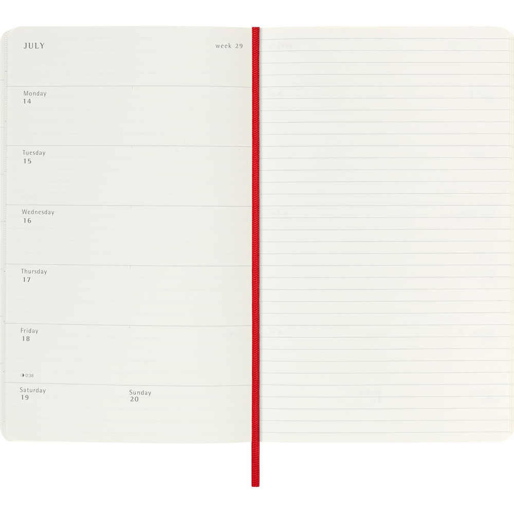 Weekly planner 2025/2026 L - Moleskine - Scarlet Red, soft cover