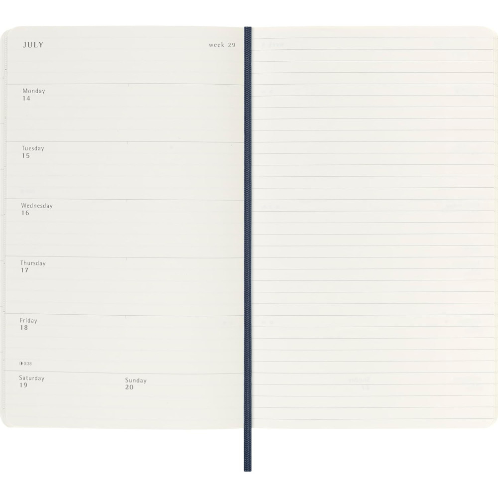 Kalendarz tygodniowy 2025/2026 L - Moleskine - Sapphire Blue, miękka okładka