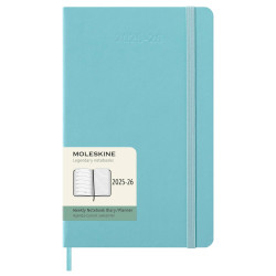 Kalendarz tygodniowy 2025/2026 L - Moleskine - Aquamarine, twarda okładka