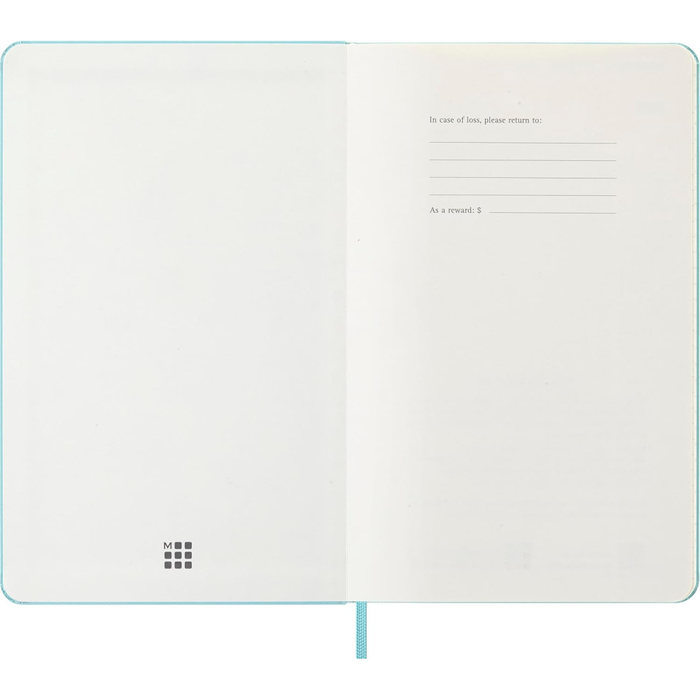Kalendarz tygodniowy 2025/2026 L - Moleskine - Aquamarine, twarda okładka