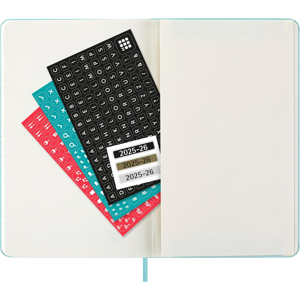 Kalendarz tygodniowy 2025/2026 L - Moleskine - Aquamarine, twarda okładka
