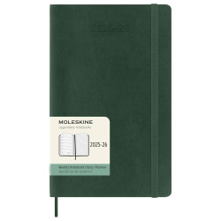 Kalendarz tygodniowy 2025/2026 L - Moleskine - Myrtle Green, miękka okładka