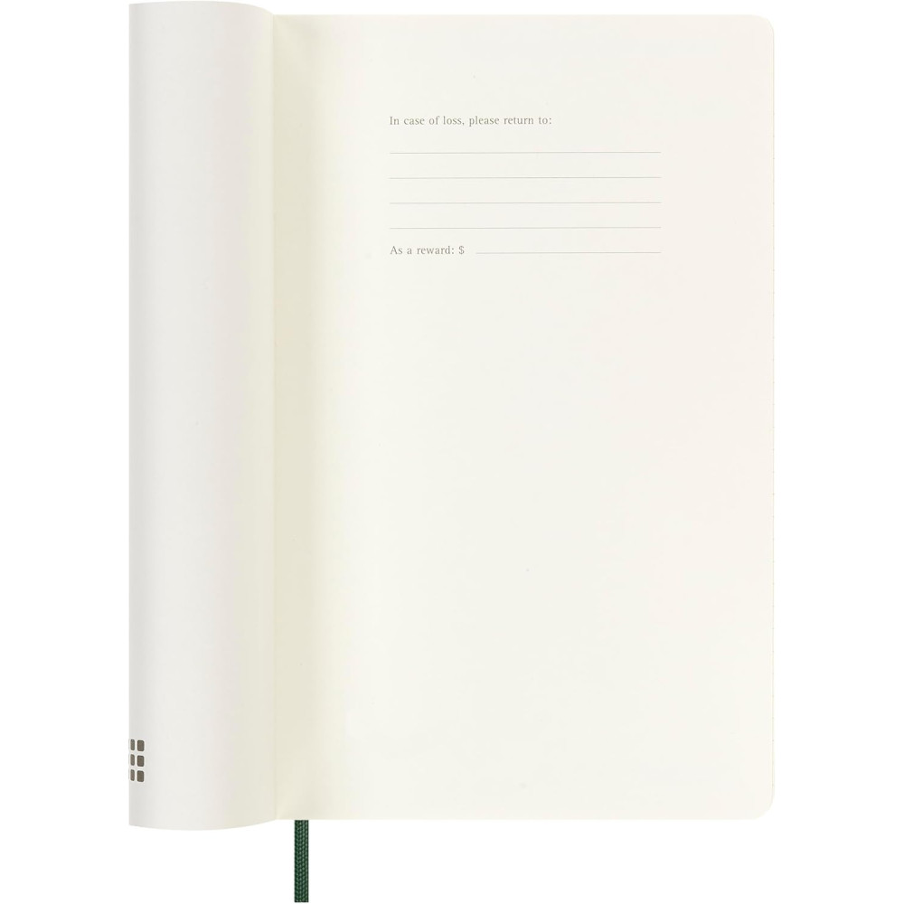 Kalendarz tygodniowy 2025/2026 L - Moleskine - Myrtle Green, miękka okładka