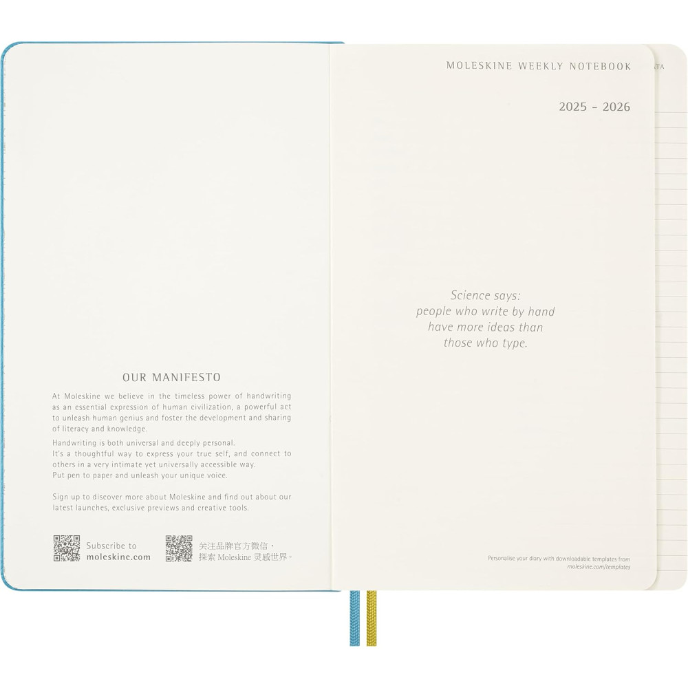 Weekly planner 2025/2026 Peanuts Charlie & Lucy L- Moleskine - hard cover