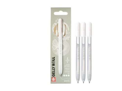 Zestaw długopisów żelowych Gelly Roll Classic - Sakura - White, 0,40 mm, 3 szt.