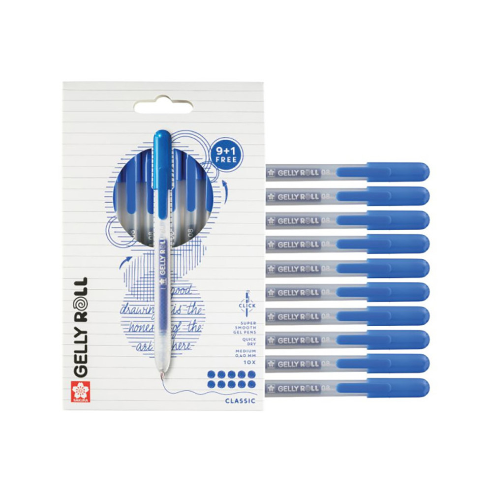 Set of Gelly Roll Classic Gel pens - Sakura - Blue, 0,40 mm, 10 pcs.