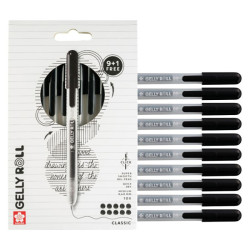 Set of Gelly Roll Classic Gel pens - Sakura - Black, 0,40 mm, 10 pcs.