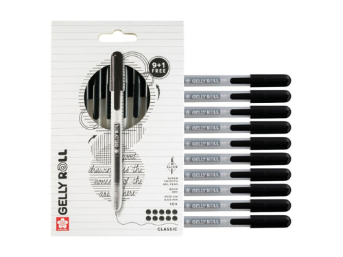 Set of Gelly Roll Classic Gel pens - Sakura - Black, 0,40 mm, 10 pcs.