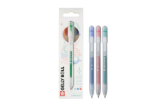 Zestaw długopisów żelowych Gelly Roll Stardust 3A - Sakura - 0,45 mm, 3 szt.