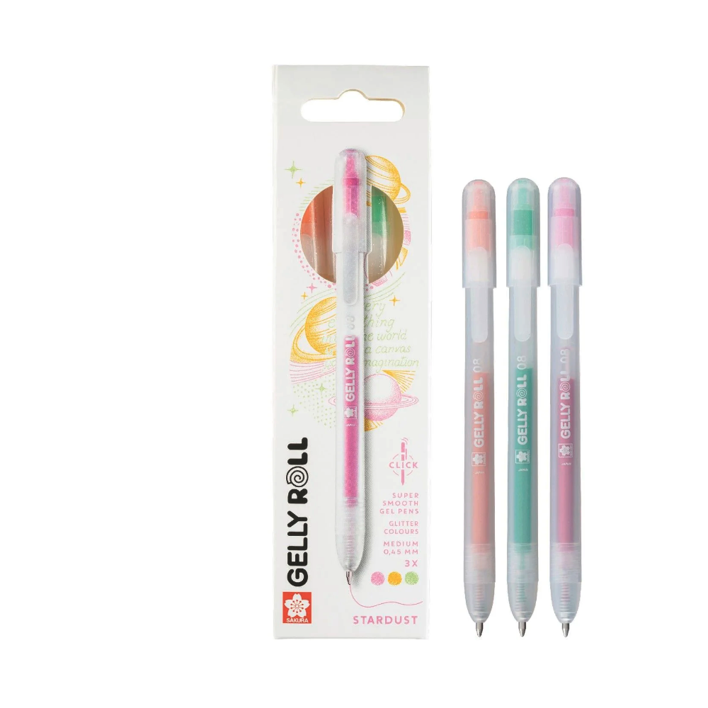 Set of Gelly Roll Stardust 3B pens - Sakura - 0,45 mm, 3 pcs.
