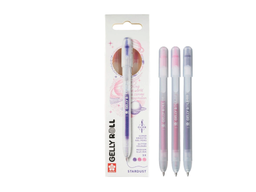 Zestaw długopisów żelowych Gelly Roll Stardust 3C - Sakura - 0,45 mm, 3 szt.