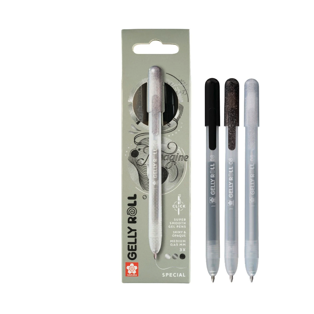 Set of Special Gelly Roll Gel 3B pens - Sakura - 0,45 mm, 3 pcs.