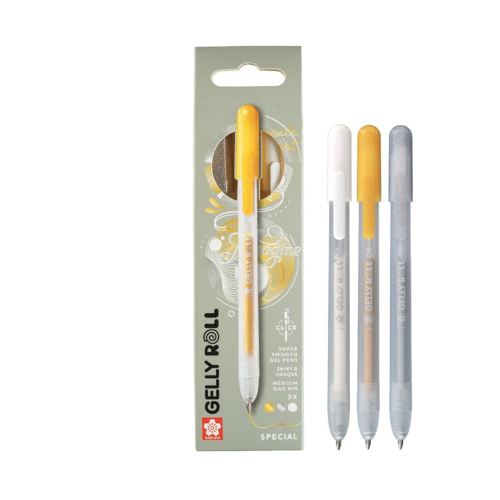 Set of Special Gelly Roll Gel 3A pens - Sakura - 0,45 mm, 3 pcs.