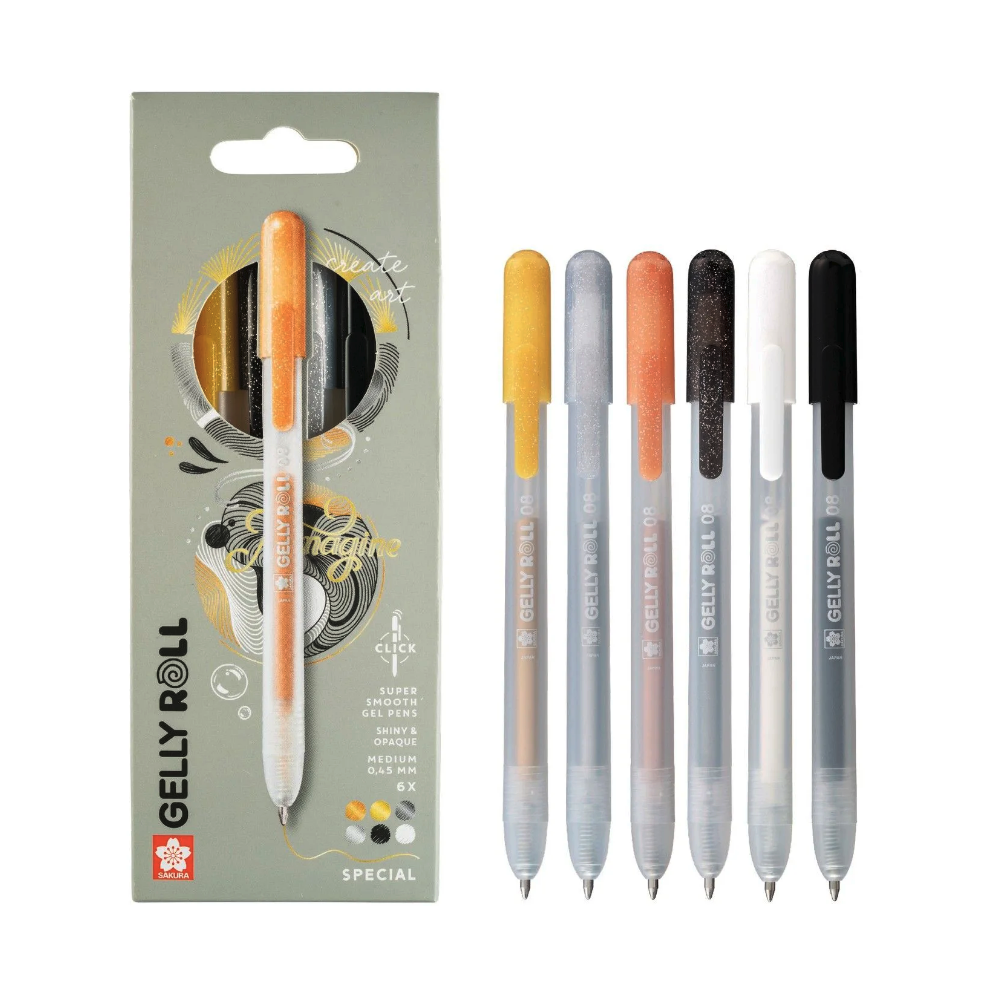 Set of Special Gelly Roll Gel pens - Sakura - 0,45 mm, 6 pcs.