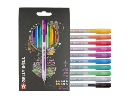 Set of Gelly Roll Metallic pens - Sakura - 0,45 m, 10 pcs.